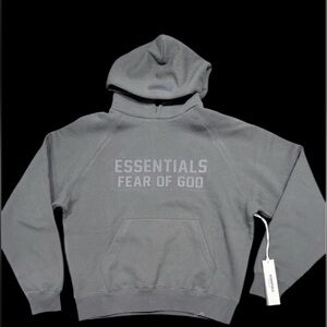 Essentials Fear of God Charcoal Off Black Hoodie – Men’s Large – New With Tags